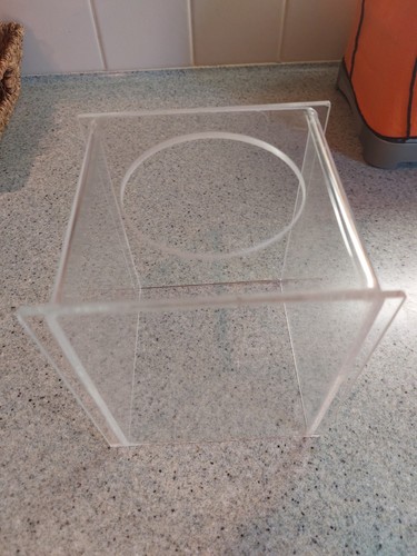 Vintage MCM MODERN CUBE Plexiglas Acryl Taschentuch Box Abdeckung 6" Quadrat KRISTALLKLAR - Bild 5 von 16