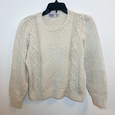 Cotton Cable Knit Sweater Cream Cottagecore