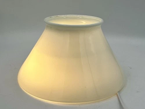 Vintage Victorian White Milk Glass Oil Lamp Slant Shade 5” W x 9.75” W x 5” H