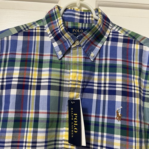 Polo Ralph Lauren Men’s Classic Fit Plaid Oxford Long Sleeve Shirt Med NWT $125 - Picture 9 of 9