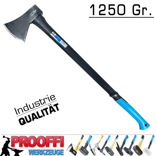 Profi Holzaxt Holz Beil Forst Hand Axt Holz Spalten Fiberglas ERGO Stiel 1250 Gr - Bild 2 von 4