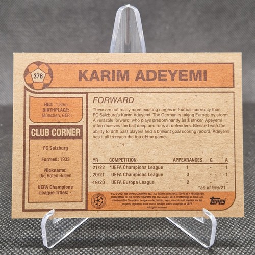 Topps UCC Living Set - Karim Adeyemi FC Salzburg - Bild 2 von 2