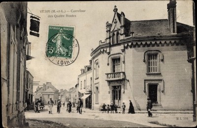 Carte postale Vern Maine et collections Loire, Carrefour des Quatre Routes - 3125221