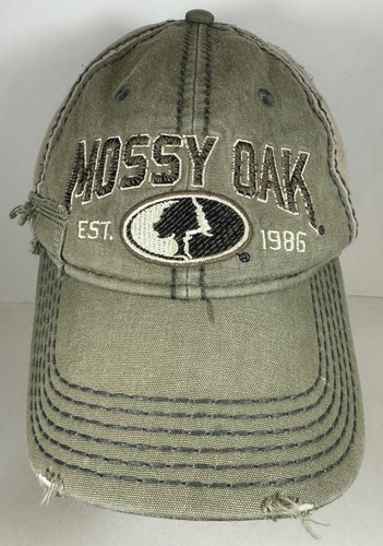 Mütze Mossy Oak olivgrün Distressed Outdoor Style Strapback Cap Jagd - Bild 2 von 7