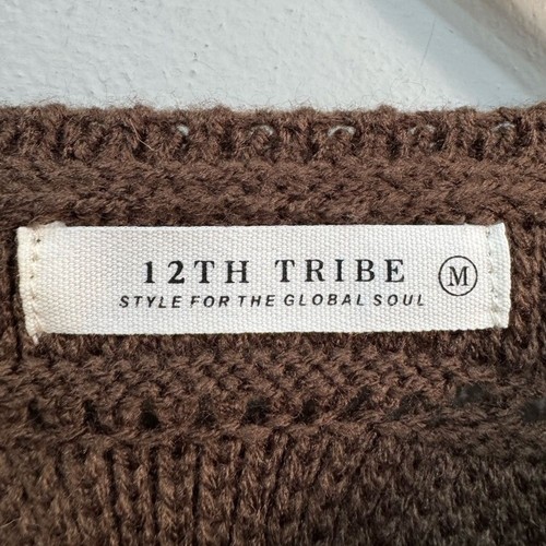 Cárdigan tejido ondulado marrón 12th Tribe talla M nuevo con etiquetas - Imagen 5 de 6