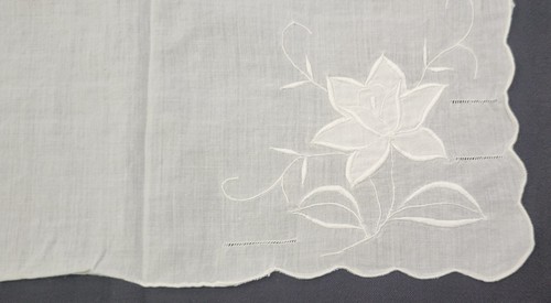 G) Vintage Mixed Lot 4 Floral Square Pocket Cloth Handkerchiefs Grandma - Picture 6 of 12