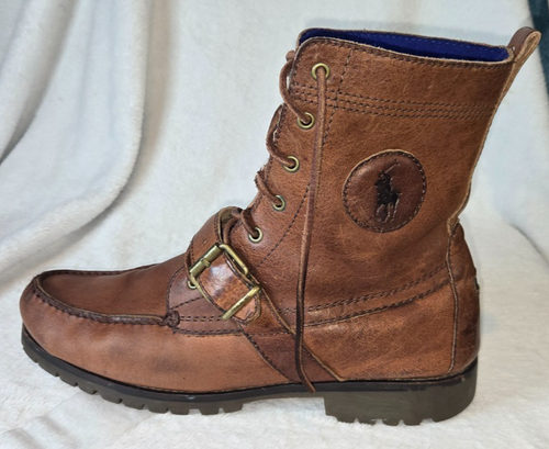 Ralph Lauren Polo Herren Braun Ranger Land Stiefel Schnalle Robust Schwer Größe 11 D - Bild 7 von 12