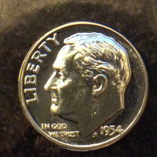 1954 PROOF ROOSEVELT DIME SILVER  NICE COIN