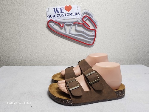 GEORGE sandali donna pelle doppio cinturino pull on marrone taglia 7 - Foto 4 di 9