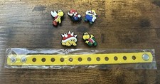 Lot of 5 Mario Croc Charms with Bracelet   Jibbitz Style   Super Mario Bros