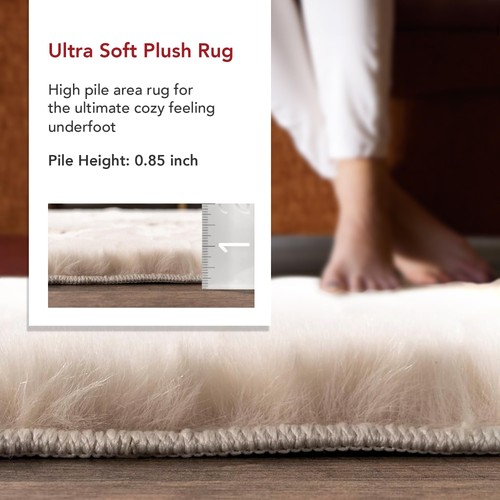 nuLOOM 2'6" x 8' Cozy Plush Area Rug Machine Washable Non-Slip Soft Fluffy Sh... - Picture 2 of 6