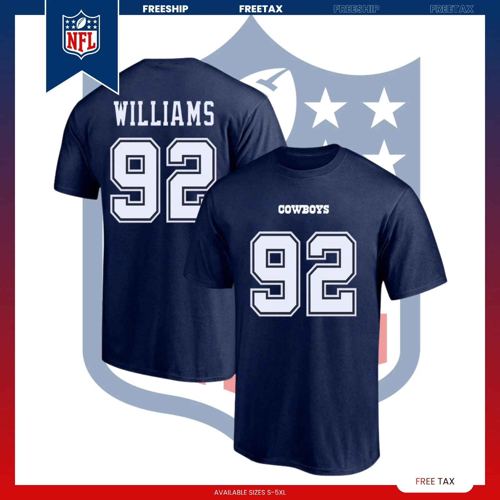 Welcome Quinnen #92 Williams Dallas C Name & Number Players Gift Fan