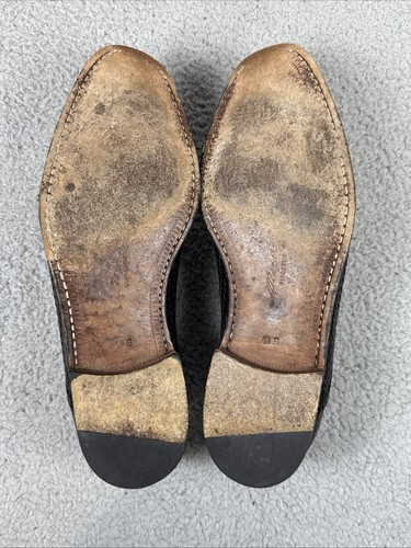 Mezlan Cancun Gewebt Oxford Herren 10 B Schwarz Leder Captoe Elegant Halbschuh Spanien - Bild 19 von 23