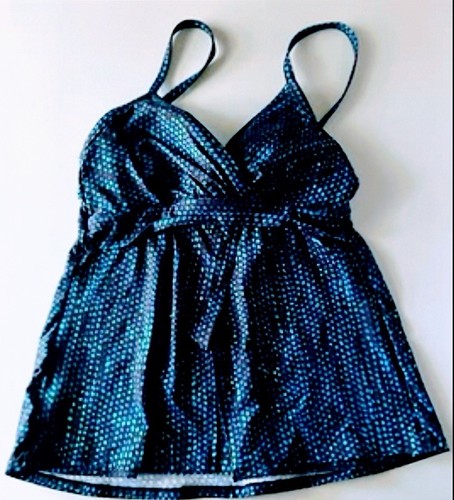 Miraclesuit Size 10 Cleo Dot Com Blue Purple Tankini Top New w/o Tags - Picture 5 of 21