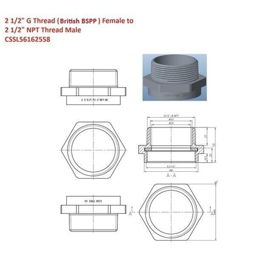 G Gewinde (britisch BSPP) Innengewinde auf NPT Gewinde Außen Rohrverschraubung Adapter - Bild 87 von 97