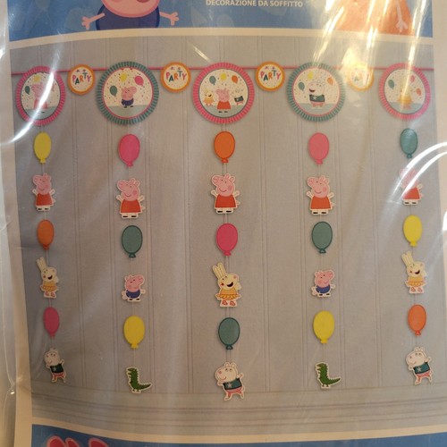 Peppa Pig Party Decor Kit Scene Setters Banner Swirl Hanging Props 31pc Bundle - Picture 7 of 20