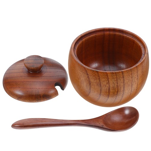 Wooden Sugar Bowl Containers for Storing Salt Kitchen Jars Counter - Bild 9 von 12