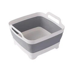 ddLUCK Dish Basin Collapsible with Drain Plug Carry Handles for 9L Large Capa...