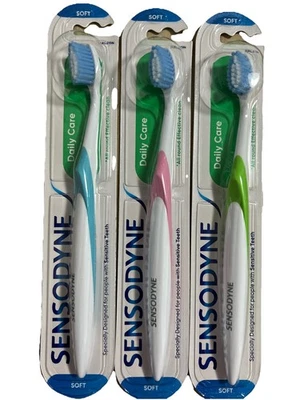 Sensodyne Sensitive Soft Toothbrush - Daily Care All Round Effective Clean X 3