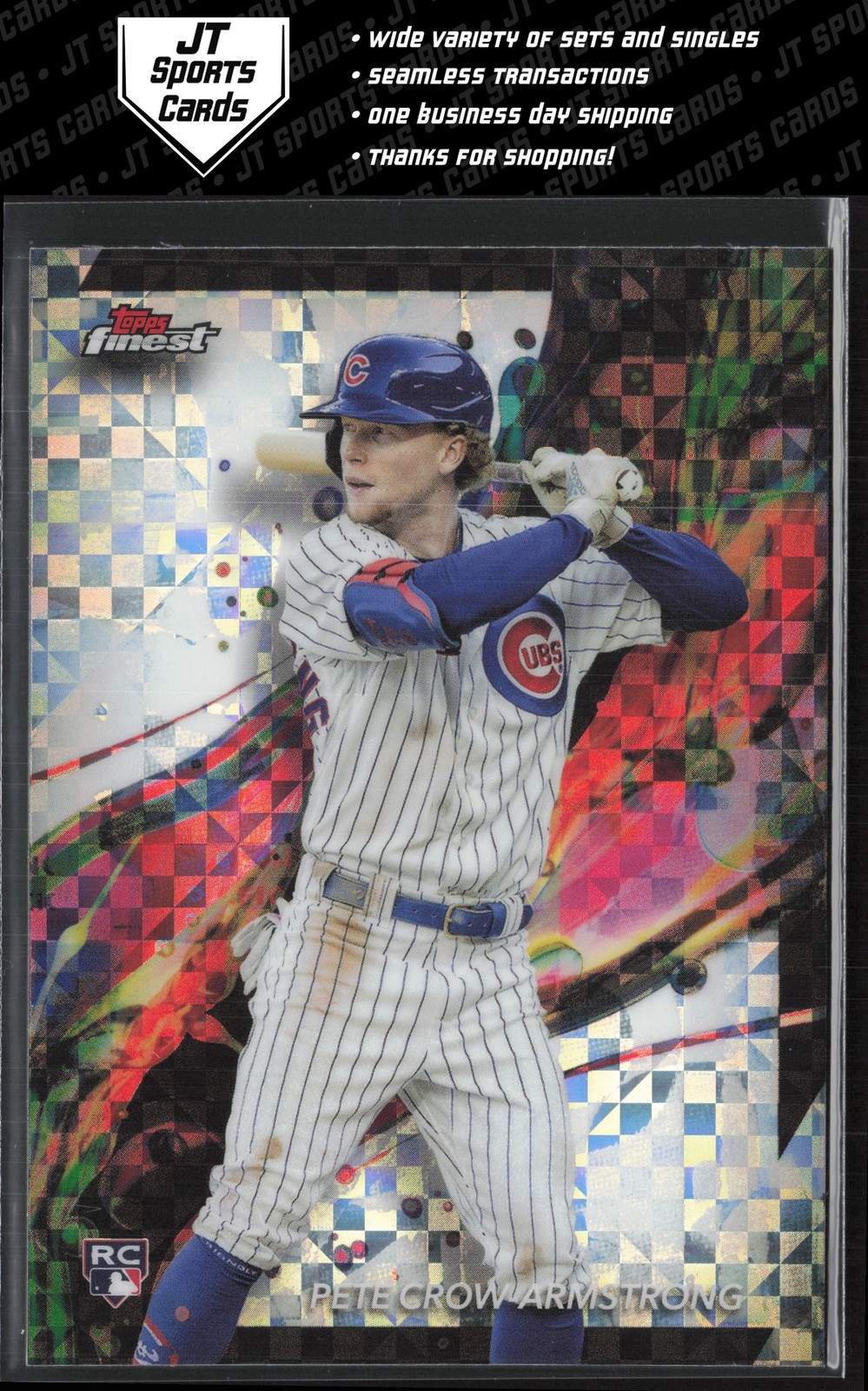 2024 Topps Finest Pete Crow-Armstrong 53 RC Checkerboard Refractor Cubs
