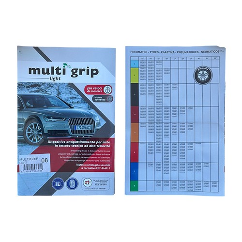 CALZE DA NEVE PER AUTO OMOLOGATE EN16662-1 NPK MULTIGRIP LIGHT TG.06 255/40-18 - Foto 5 di 8