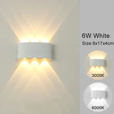 LED Wall Lights Modern Indoor Outdoor Lights White Up And Down Wall Mounted Lamp