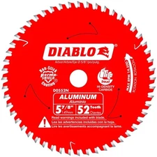 Diablo D0552N 52 Tooth Medium Aluminum Arbor Cutting Saw Blade 5-7/8 Dia. in.