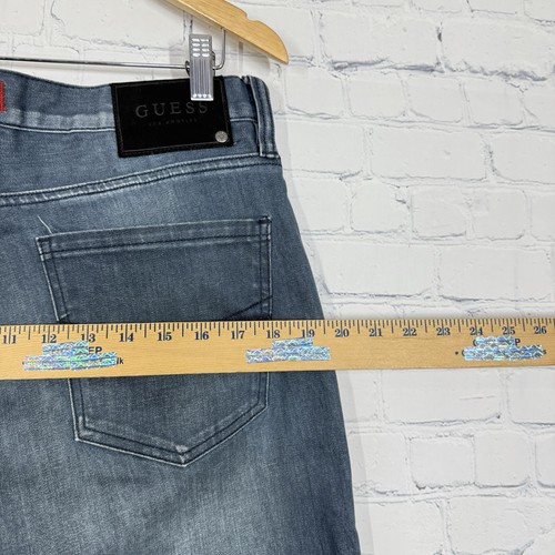 Guess Jeans Men 33x32 Slim Straight Del Mar Fit Dark Wash Stretch Whisker Denim - Picture 8 of 14