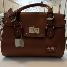 Coach Brown Satchel Top Handle Zip, Detachabl...