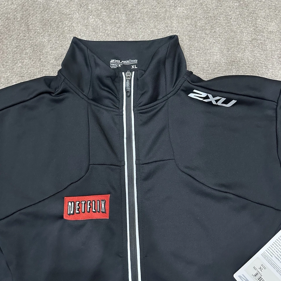 NUEVO CON ETIQUETAS 2XU Para hombres XL Negro Rendimiento Pista Sudor Cremallera Completa Chaqueta Térmica 3d *LEER Foto 3 de 4