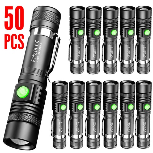 1-50 Juego Linterna LED Super Brillante Recargable Táctica EDC Luz Flash de Bolsillo - Imagen 34 de 35