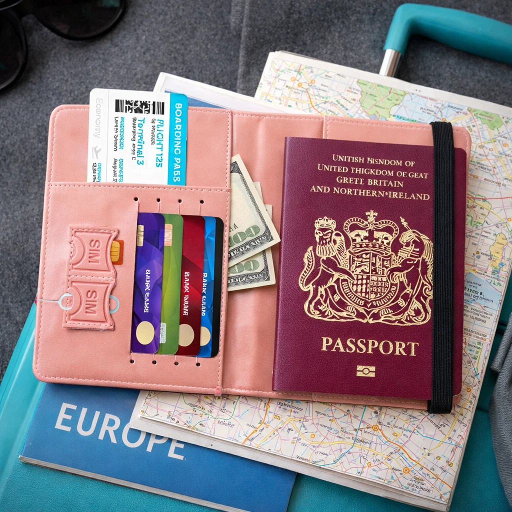 RFID Travel Wallet Passport Holder