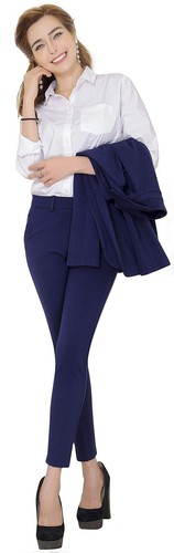 Women's Business Blazer Pant Suit Set for Work 14 Navy - Picture 8 of 9