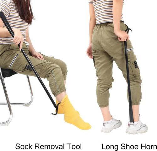 35" Long Dressing Stick with Shoe Horn Sock Removal Tool, - 第 4/7 張圖片