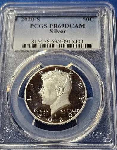 A 2020-S Silver Kennedy Half PR69DCAM PCGS Proof 69 Deep Cameo
