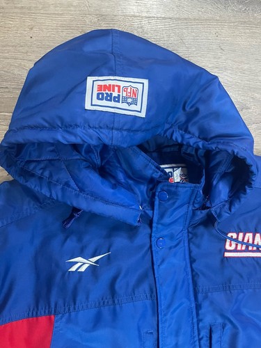 Giacca con cappuccio pesante vintage Reebok NFL Pro Line taglia Large New York Giants - Foto 16 di 18