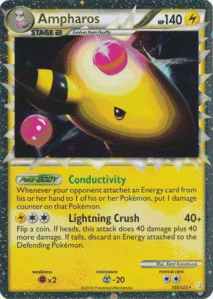 Pokemon HeartGold SoulSilver Card 105/123 Ampharos Prime - Picture 1 of 1