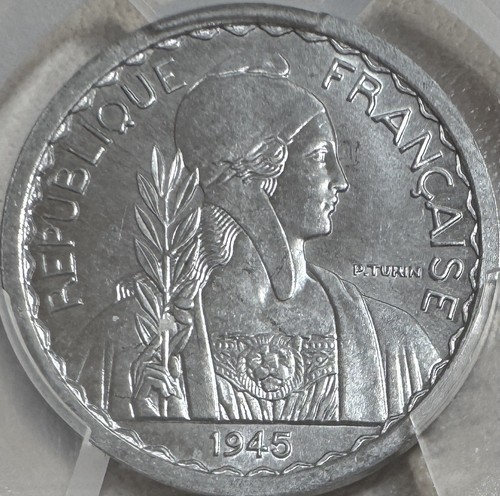 French Indo-China 1945 10 Centimes PCGS MS65 - Picture 3 of 4