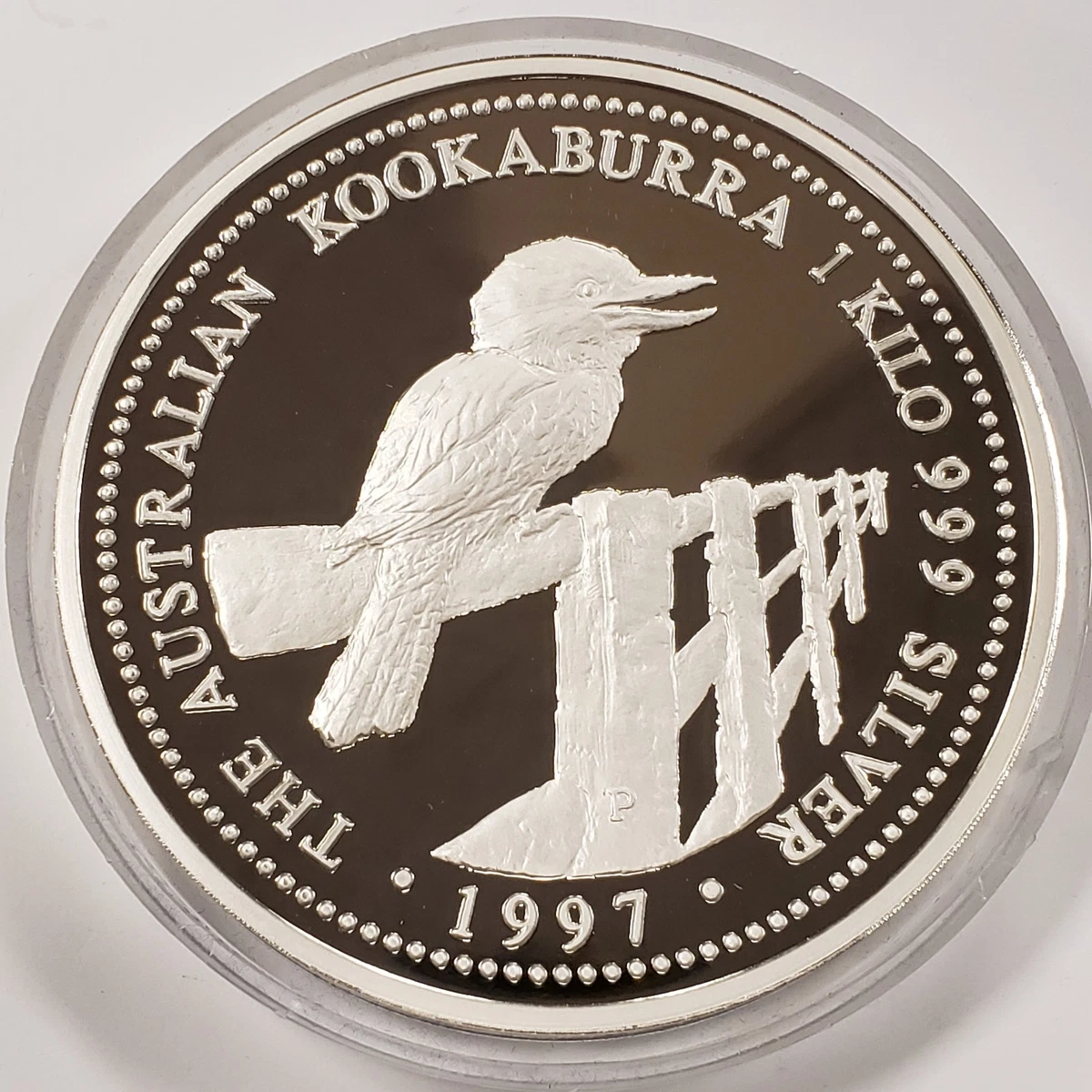 1997 $30 Australia Kookaburra 1 Kilo 32.15 oz .999 Silver Proof