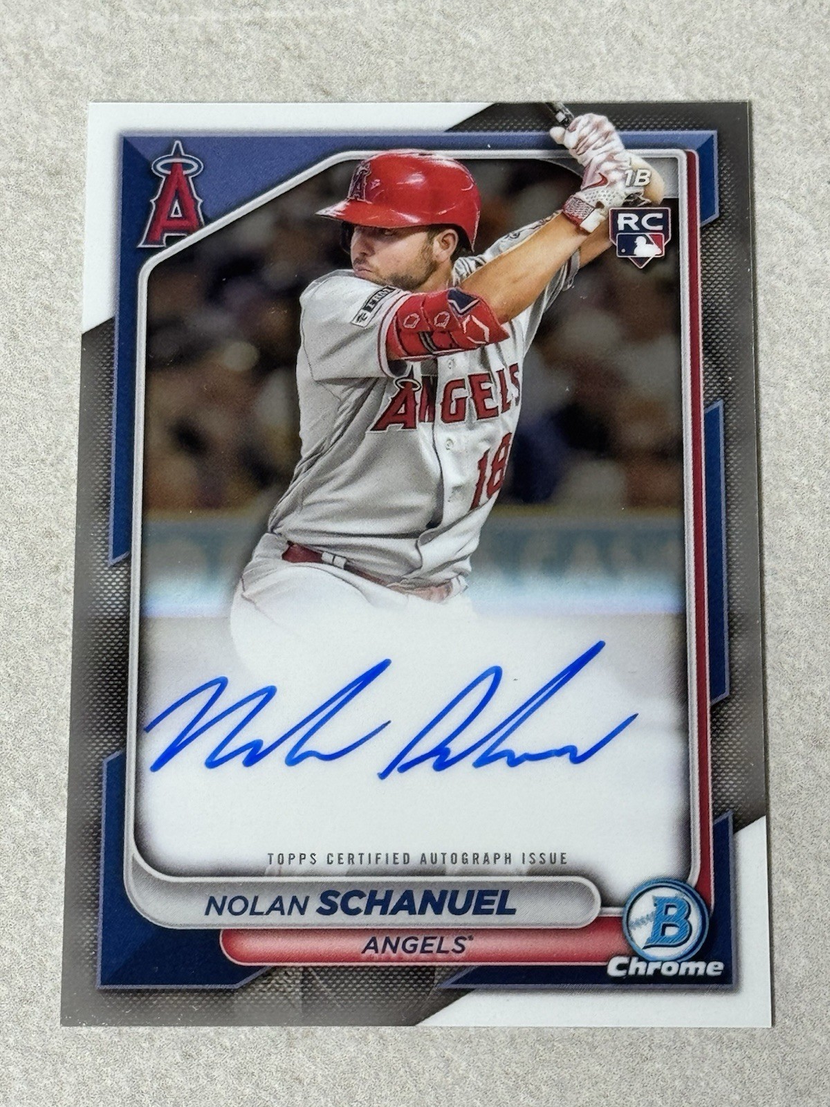 Nolan Schanuel 2024 Bowman Chrome Rookie Auto Rookie RC #CRA-NS Angels