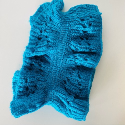 NEU NORDSTROM blau Rüschen offen Grobstrick gewebt klassisch Infinity Schal Halstuch - Bild 6 von 7