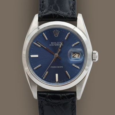 Rolex Precision Date Ref. 6694 - blaues Zifferblatt - Lederarmband