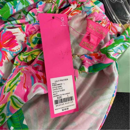 Lilly Pulitzer Size L Women's Pink-Multi Floral Halter Top and Pull OnMaxi Skirt - Picture 15 of 15