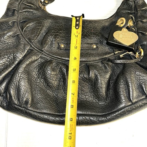 Vintage Juicy Bag Genuine Leather Shoulder Bag Lock Key STAINED INTERIOR - Bild 17 von 19
