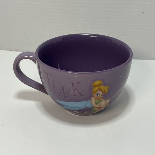 Disney Store Fairies Tinkerbell Tink Coffee Latte Mug Cup Large Purple MU8 - Picture 3 of 7