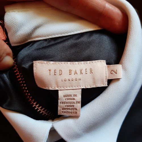 Ted Baker Kaleesa Chelsea Flower Collared Dress Women's 2 Black Cocktail Wedding - Picture 9 of 9