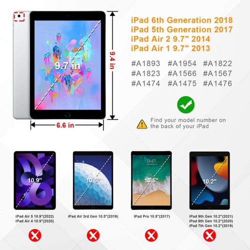 Case for iPad 6th / 5th Generation (2018 2017 Model, 9.7 Inch), iPad Air 2 / ... - Picture 2 of 8