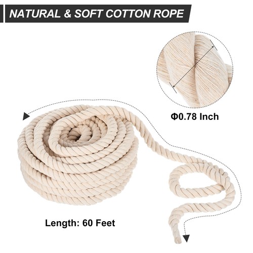 60’ Tug of War Rope for Adults Field Day Games Party Carnival Family Game White - Picture 2 of 6