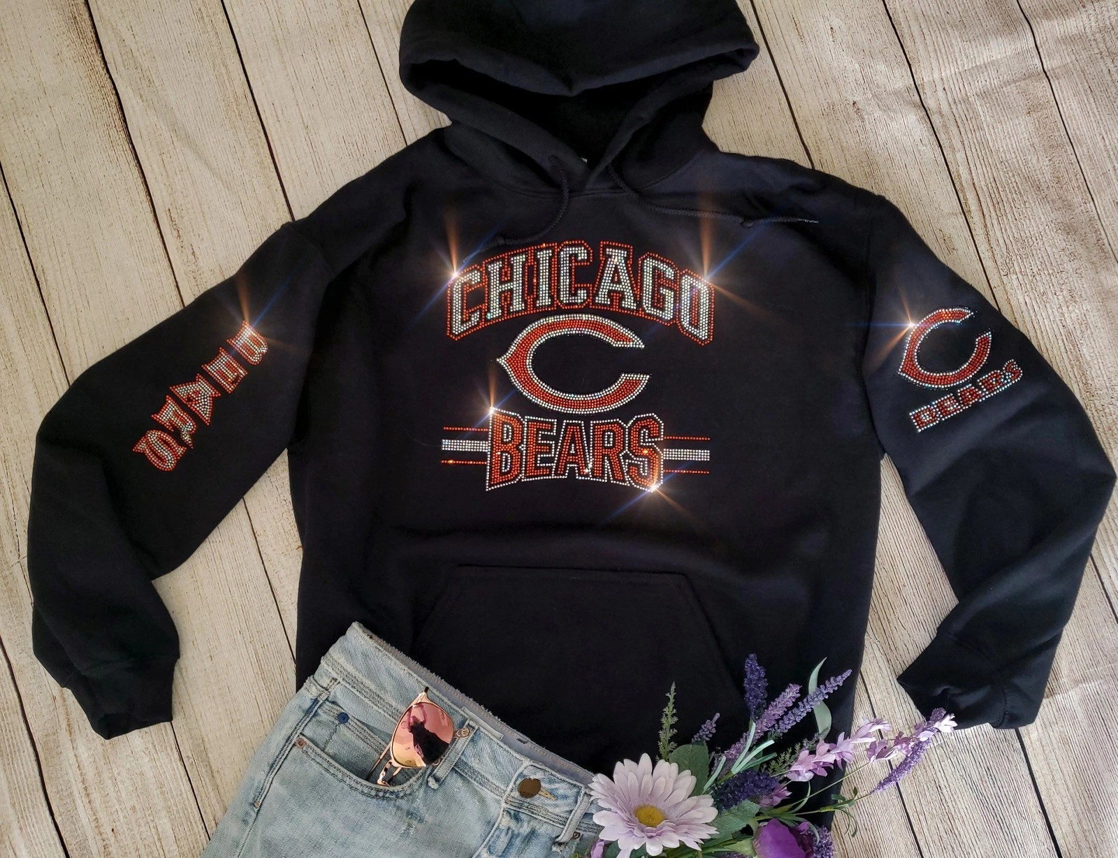 Chicago Bears Rhinestone Unisex Hoodie