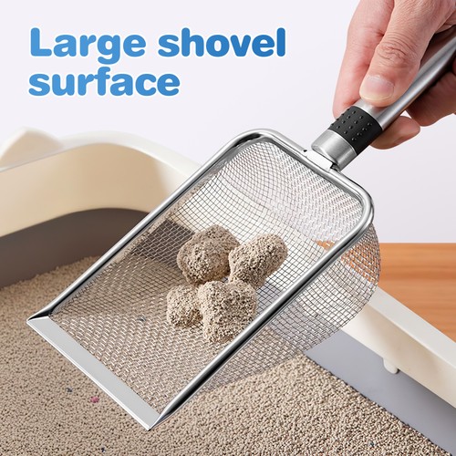 Sand Sifter Metal Pooper Scooper Mesh Litter Cat Fine Large Steel Scoops - Bild 8 von 12